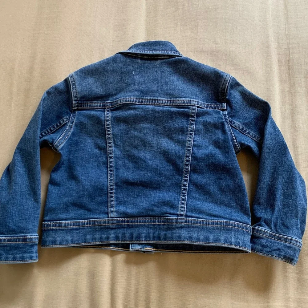Primary Kids Stretch Denim Blue Jean Jacket Pockets Toddler Sz 3 Boy Girl Unisex